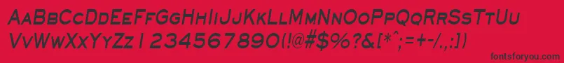 Police EyechartcondensedBoldItalic – polices noires sur fond rouge