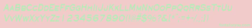 EyechartcondensedBoldItalic-Schriftart – Grüne Schriften auf rosa Hintergrund