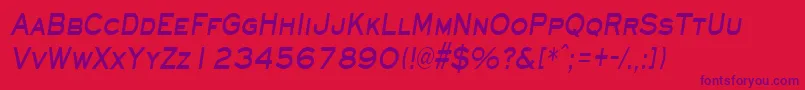 EyechartcondensedBoldItalic Font – Purple Fonts on Red Background