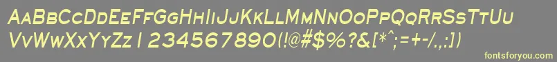 EyechartcondensedBoldItalic Font – Yellow Fonts on Gray Background