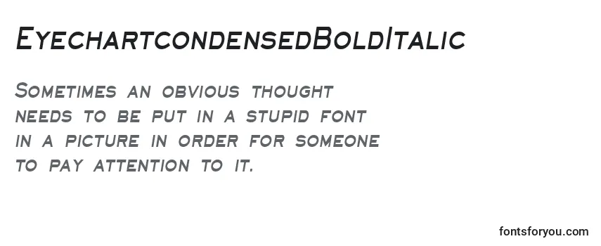 EyechartcondensedBoldItalic Font