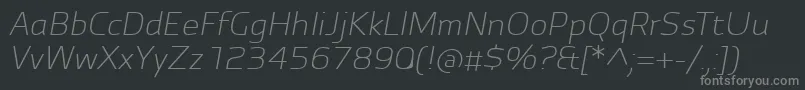 AutobahnProLightItalic Font – Gray Fonts on Black Background