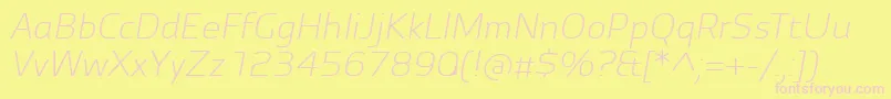 フォントAutobahnProLightItalic – ピンクのフォント、黄色の背景