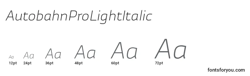 AutobahnProLightItalic Font Sizes