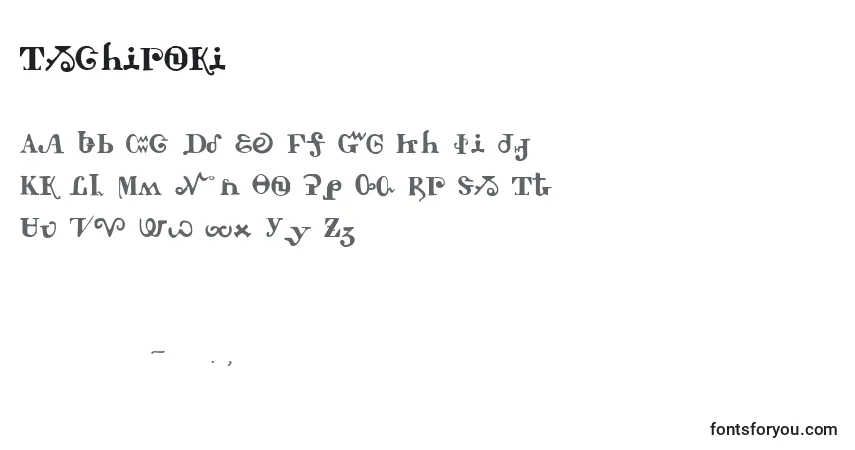 Tschiroki Font – alphabet, numbers, special characters