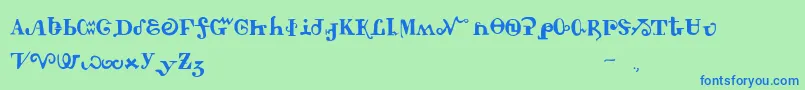 Tschiroki Font – Blue Fonts on Green Background