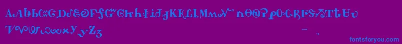 Tschiroki-fontti – siniset fontit violetilla taustalla