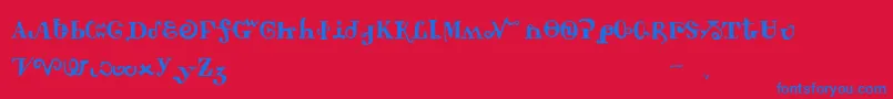 フォントTschiroki – 赤い背景に青い文字
