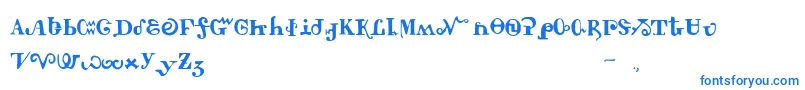 Tschiroki-fontti – siniset fontit valkoisella taustalla