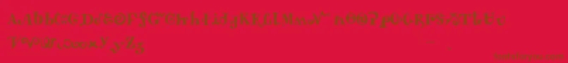 Tschiroki-Schriftart – Braune Schriften auf rotem Hintergrund