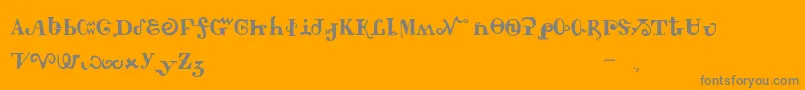 Weitere Informationen zur Tschiroki-Schriftart Tschiroki-Schriftart – Graue Schriften auf orangefarbenem Hintergrund