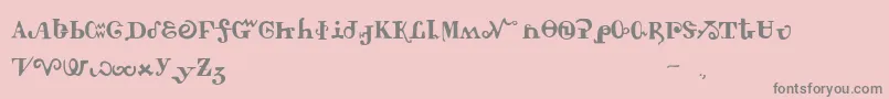 フォントTschiroki – ピンクの背景に灰色の文字