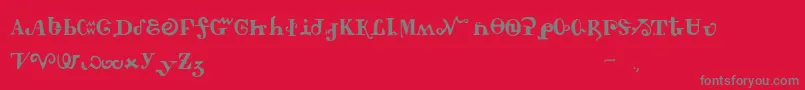 フォントTschiroki – 赤い背景に灰色の文字