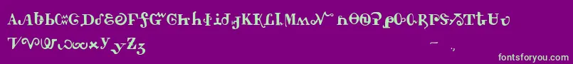 Tschiroki Font – Green Fonts on Purple Background