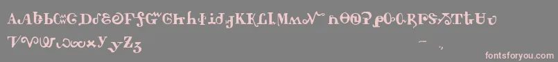 Tschiroki-Schriftart – Rosa Schriften auf grauem Hintergrund