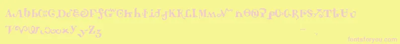 Tschiroki Font – Pink Fonts on Yellow Background