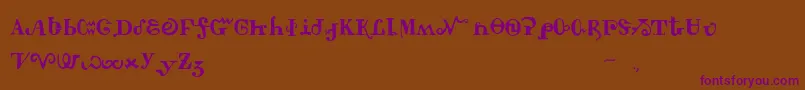 Tschiroki-fontti – violetit fontit ruskealla taustalla