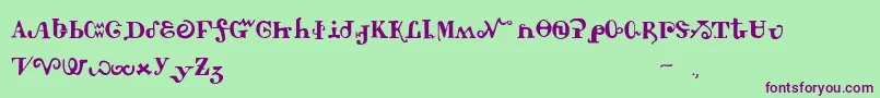 Tschiroki-Schriftart – Violette Schriften auf grünem Hintergrund