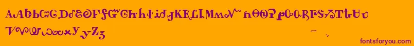 Tschiroki Font – Purple Fonts on Orange Background