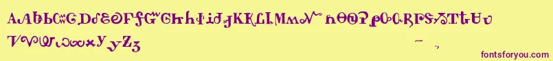 Tschiroki Font – Purple Fonts on Yellow Background