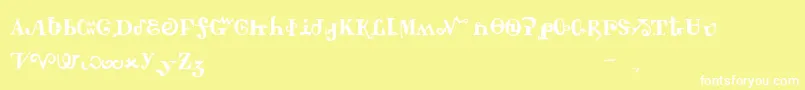 Tschiroki Font – White Fonts on Yellow Background