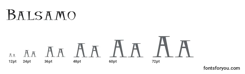 Balsamo Font Sizes