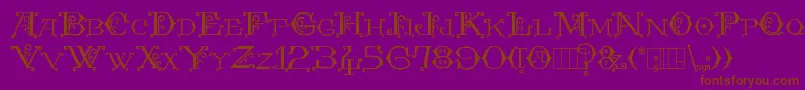 KingthingsEmbroidery Font – Brown Fonts on Purple Background