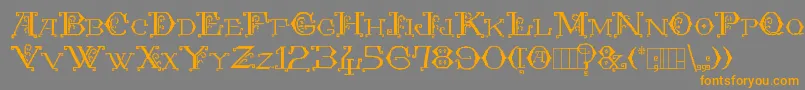 KingthingsEmbroidery Font – Orange Fonts on Gray Background