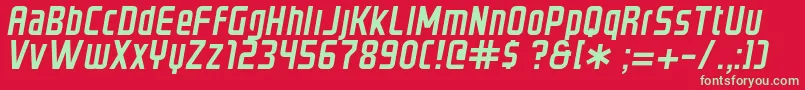 フォントGraystrokeItalic – 赤い背景に緑の文字