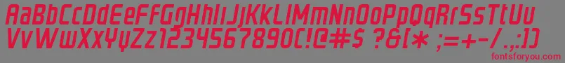 Fonte GraystrokeItalic – fontes vermelhas em um fundo cinza