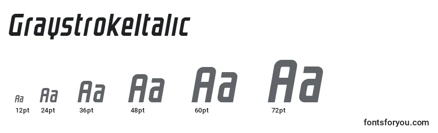 Размеры шрифта GraystrokeItalic