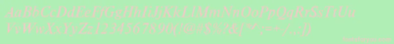 TimelesstcyligItalic Font – Pink Fonts on Green Background