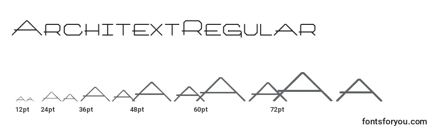 Размеры шрифта ArchitextRegular