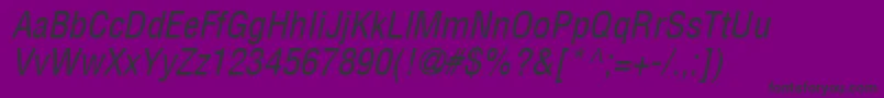 Шрифт ContextCondensedSsiCondensedItalic – чёрные шрифты на фиолетовом фоне