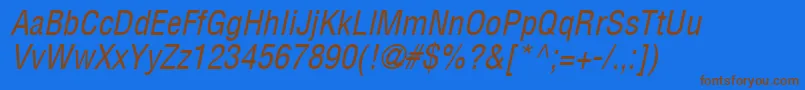ContextCondensedSsiCondensedItalic Font – Brown Fonts on Blue Background