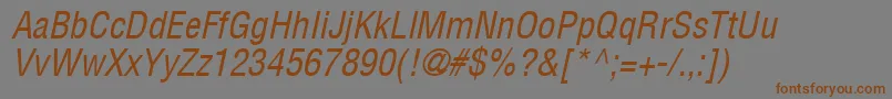 Шрифт ContextCondensedSsiCondensedItalic – коричневые шрифты на сером фоне