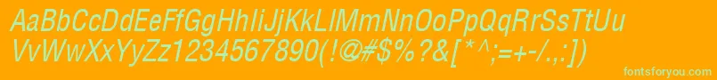 ContextCondensedSsiCondensedItalic Font – Green Fonts on Orange Background