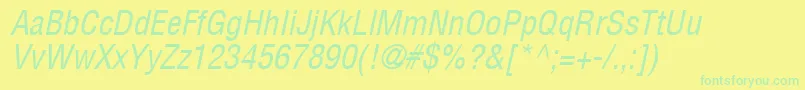 ContextCondensedSsiCondensedItalic Font – Green Fonts on Yellow Background
