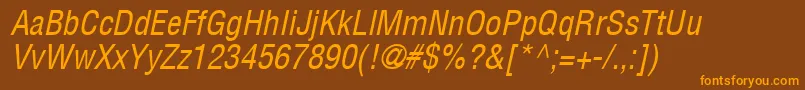 ContextCondensedSsiCondensedItalic Font – Orange Fonts on Brown Background
