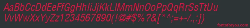Шрифт ContextCondensedSsiCondensedItalic – красные шрифты на чёрном фоне