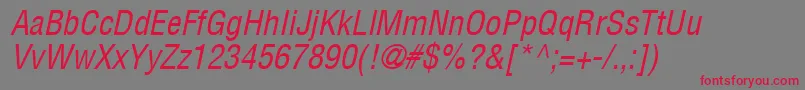ContextCondensedSsiCondensedItalic Font – Red Fonts on Gray Background