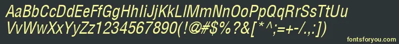 ContextCondensedSsiCondensedItalic Font – Yellow Fonts on Black Background