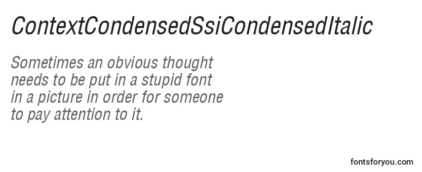 ContextCondensedSsiCondensedItalic-fontti