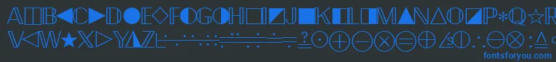 Czcionka Quantapifourssk – niebieskie czcionki na czarnym tle