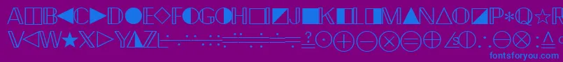 Weitere Informationen zur Quantapifourssk-Schriftart Quantapifourssk-Schriftart – Blaue Schriften auf violettem Hintergrund