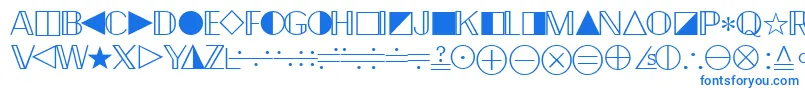 Quantapifourssk-Schriftart – Blaue Schriften auf weißem Hintergrund