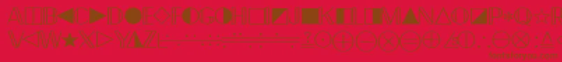 Quantapifourssk-Schriftart – Braune Schriften auf rotem Hintergrund