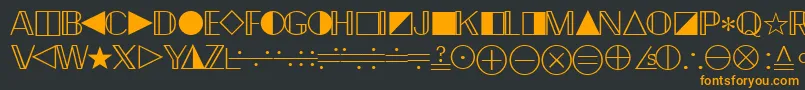 フォントQuantapifourssk – 黒い背景にオレンジの文字