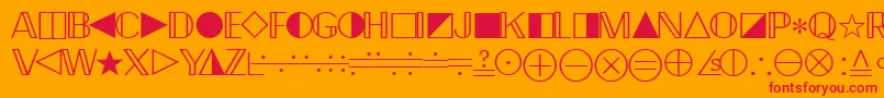フォントQuantapifourssk – オレンジの背景に赤い文字