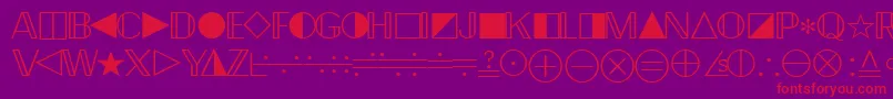 Czcionka Quantapifourssk – czerwone czcionki na fioletowym tle